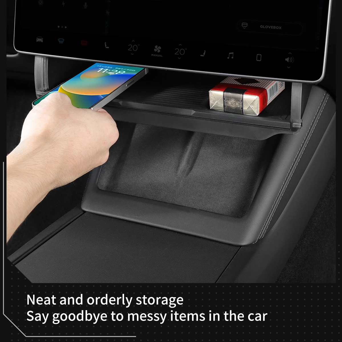 Schowek pod ekran do Tesli Mod – Tesla Tablet Accessories recenzja i cena